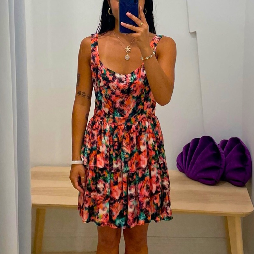 Lana mini tiered skater tank dress - NWT - Large - Multicolor - Picture 4 of 7